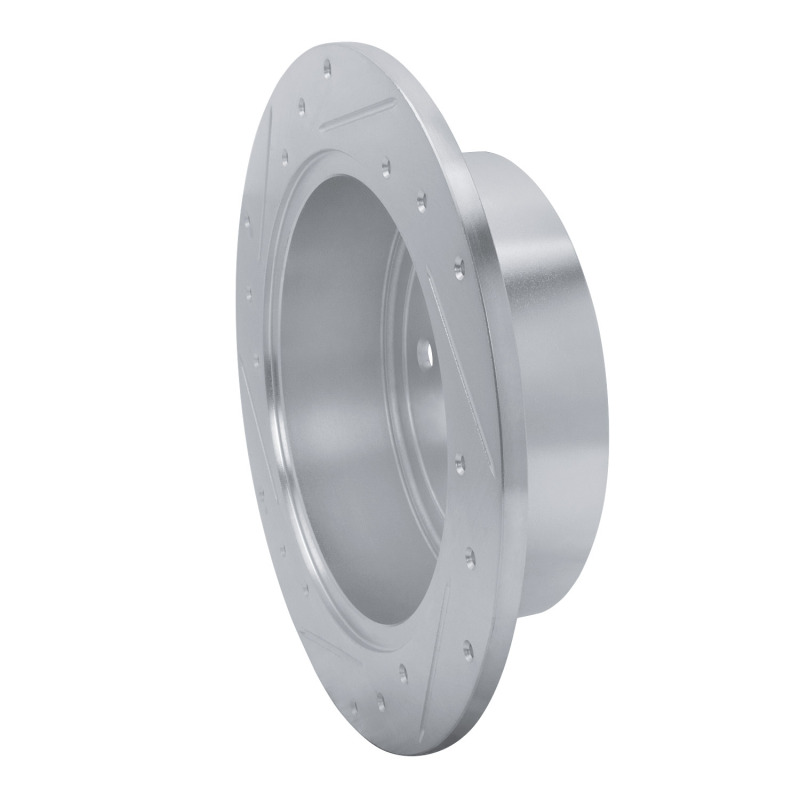 Toyota Venza Brake Rotor (1) - Rear Right - R1 Concepts - Drilled & Slotted - Silver - `09-`15